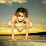 The crow pose in yoga